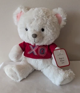 Hallmark XO Hugs & Kisses Bear 10" Plush White Stuffed Animal Toy - Picture 1 of 10