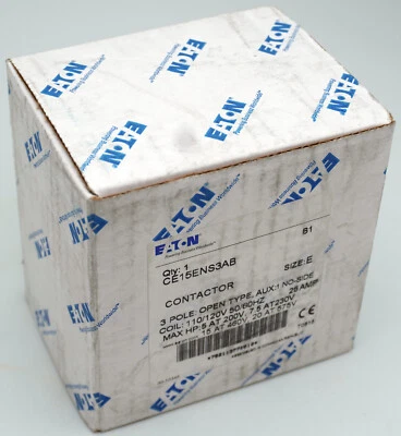 Eaton CE15ENS3AB Contactor - Size E - Series B1 -25A - 3 Pole - 110/120V 50/60Hz - Image 1 of 4