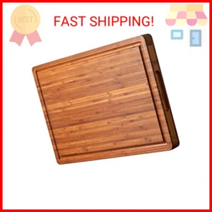 Bamboo Wood Cutting Board for Kitchen, 1" Thick Butcher Block, Cheese Charcuteri - Picture 1 of 2