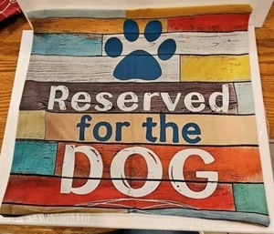 1 Stück Plüschkissenbezug mit Hundemotiv, "Reserviert für den Hund" 18 Zoll Bunt - Bild 1 von 7