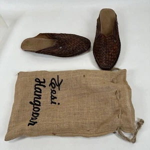 Desi Hangover slide shoes loafers Perforated brown leather men’s size 10 - Picture 1 of 10