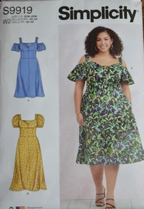 Simplicity 9919 Damen Kleid (C,D,DD Cup): Größen 20W-22W-24W-26W-28W NEU/Ungeschnitten - Bild 1 von 4