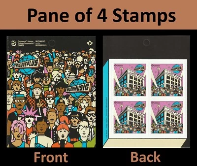 Canada 3460 Music Station MusiquePlus P pane 4 MNH 2024 - Image 1 of 3