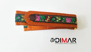 CORREA / BAND DE BOTON MIXTA TELA Y PIEL MOTIVO FLORAL 18mm - Imagen 1 de 4
