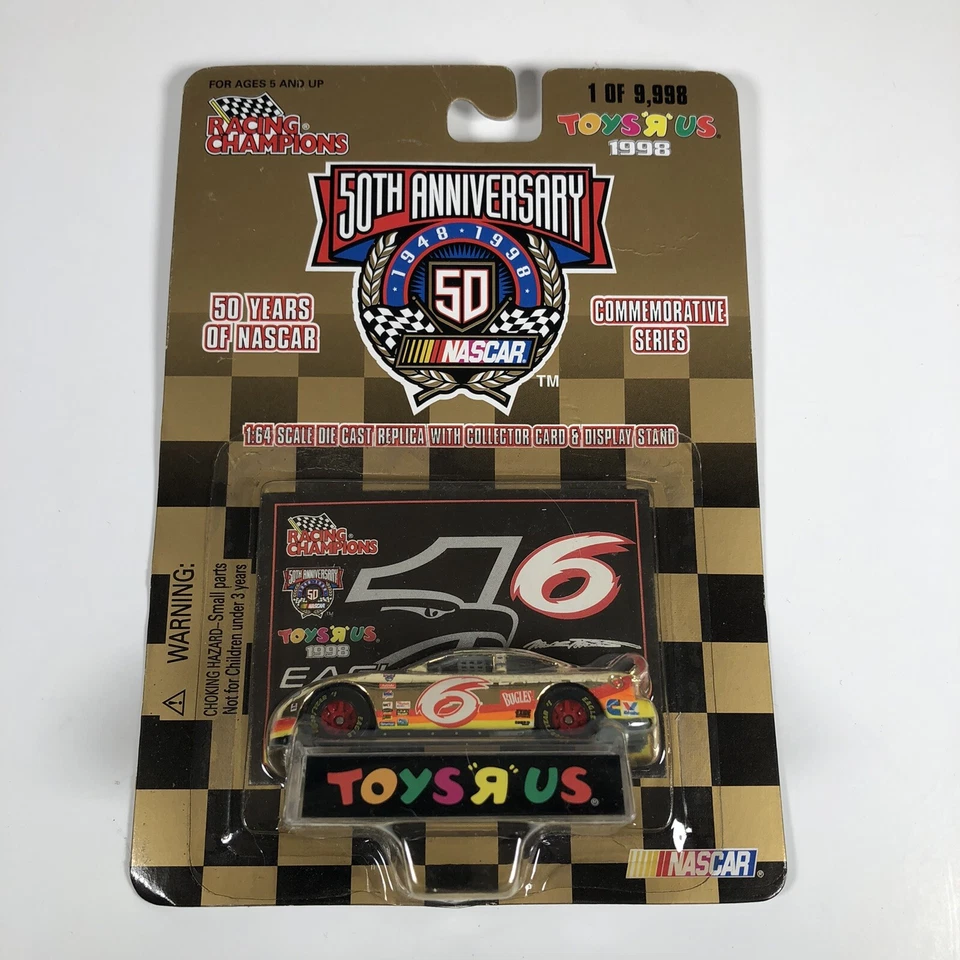 Racing Champions Bill Elliot 50th Anniversary Gold Car Toys R US 1 of 9 998