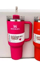 Heart Tumbler Stanley 40oz 🩷 Pink H2.0 Quencher 2024 Ships ASAP - Picture 1 of 17