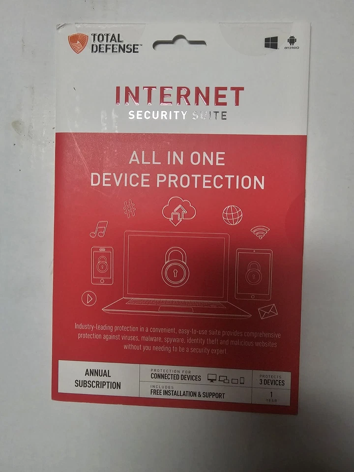 Total Defense  Internet Security Suite Protection for 3 Devices 1 Year. 2015 - Image 1 of 2