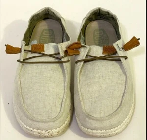 Hey Dude Wendy Damen-Bequemschuhe gewaschenes Canvas cremefarben Größe 9 SCHNELLER VERSAND - Bild 1 von 21