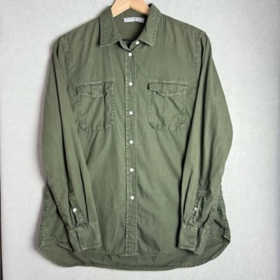 Vince Women’s Button Down Long Sleeve Top Army Green Pockets Women's Size M - Image 1 of 4
