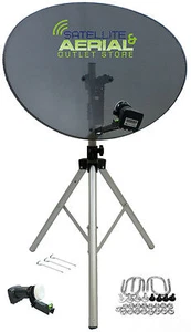 80cm satellite dish quad LNB & tripod stand kit For Sky portable camping caravan - Picture 1 of 2