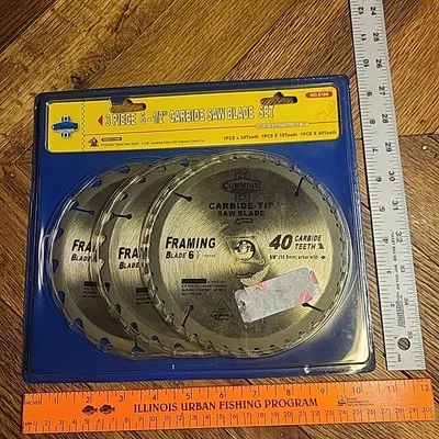 Hojas de sierra de punta de carburo de 6-1/2" de 3 piezas para enmarcar 40 dientes Foto 1 de 4