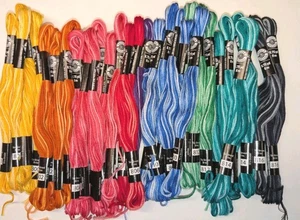 Lot of 31 Skeins Loops & Threads Variegated Embroidery Floss 9 Colors - Picture 1 of 11