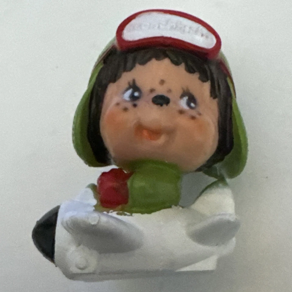 Boneco de PVC vintage 1981 mini monchhichi 2" macaco mattel aviador menino #5068 - Imagem 1 de 4