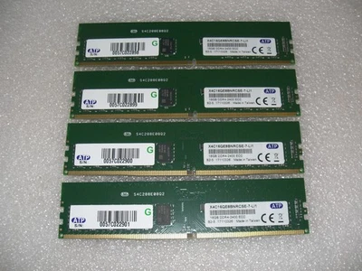 64GB (4x 16GB) DDR4 ECC Speicher RAM UDIMM 2400 MHz ATP X4C16QE8BNRCSE-7-LI1 - Bild 1 von 2