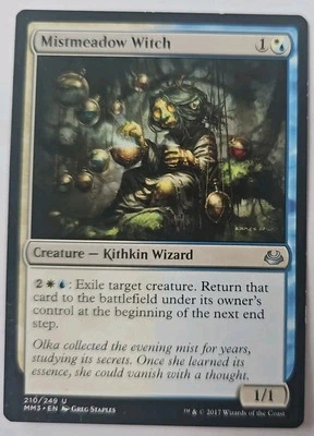 MTG Magic The Gathering Card Mistmeadow Witch Creature Kithkin Wizard MM3 - Image 1 of 2