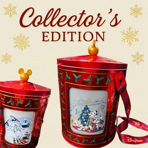 Disney Parks Holiday Popcorn Eimer Dose - Aufzieh Spieluhr - Mickey Xmas - Bild 1 von 12