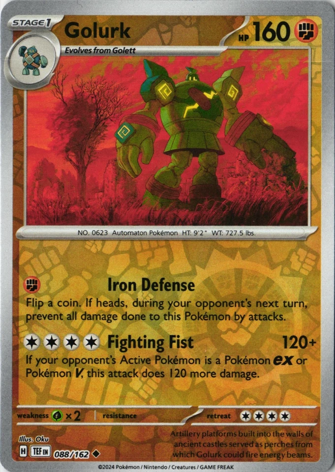Golurk Reverse Holo Uncommon Pokemon SV05: Temporal Forces TEF EN 088/162 NM - Image 1 of 1