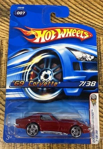 2006 Hot Wheels #7 First Editions 7/38 '69 CORVETTE Red Variant w/Chrome Pr5 Sp - Picture 1 of 4