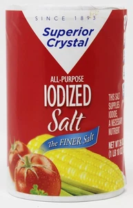 Sal yodada Superior Crystal The Finer, 26 OZ (paquete de 2) - Imagen 1 de 3