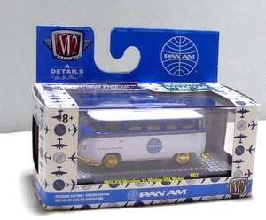 M2 Machines Gold Chase PanAm 1956 VW Microbus 15 Window USA Model 1:64 Diecast - Picture 1 of 3