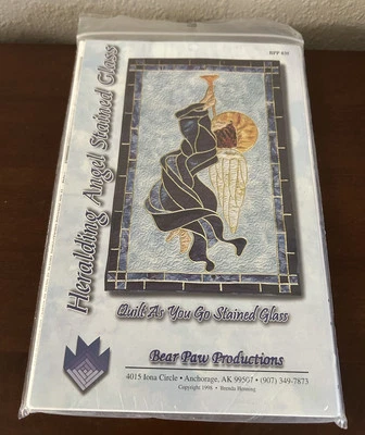 Heralding Angel Stained Glass Quilt As You Go Pattern Finished Size 48” x 30” - Image 1 of 3