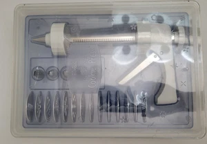 Kuhn Rikon Cookie Press White Clear 14 Disks 6 Tips NEW Sealed Storage Container - Picture 1 of 4