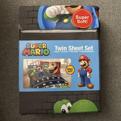Супермягкий набор простыней из 3 предметов Super Mario размер Twin - Изображение 1 из 2
