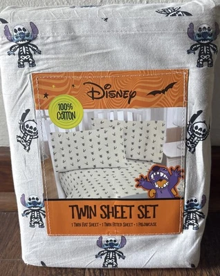 Juego de sábanas dobles Disney Stitch Skeleton juego de 3 piezas nuevo Foto 1 de 2