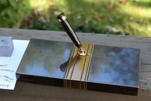 Everysharp Skyline Deco Stand Genuine Wahl Green Stripe for Fountain Pen - Picture 1 of 11