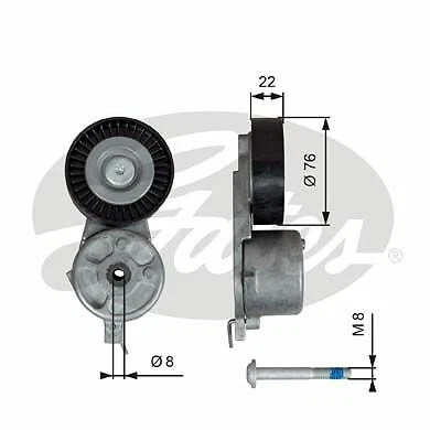 GATES DRIVEALIGN TENSIONER T39141 FITS FORD GALAXY MONDEO IV S-MAX 1.8 TDCi - Image 1 of 1