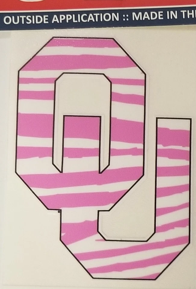University of Oklahoma Pink Zebra OU Decal 3 Inch - Image 1 of 1