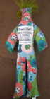 Dammit Doll Multi Color Floral Print Stress Reliever Plush Green Hair
