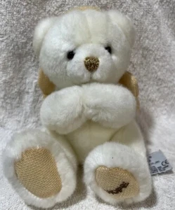Angel Babies Russ Berrie My Little Angel Plush Rattle Gold White 5'' Hope Bear - Picture 1 of 6
