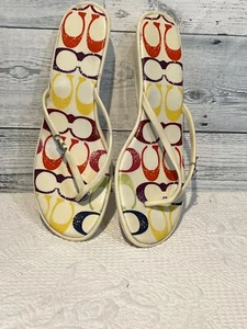 Coach Poppy multi color Dora flip flop. - Picture 1 of 5