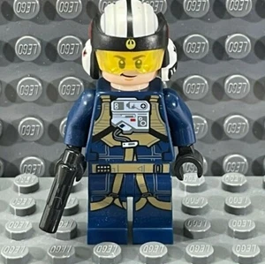 Lego Star Wars Rebel U-Wing Pilot Minifigure Dark Blue Jumpsuit 75160 - Picture 1 of 5
