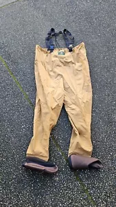 Orvis Chest Waders Bib Fly Fishing Tan Stockingfoot New no box Size MK - Picture 1 of 3