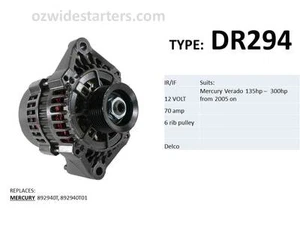 Mercury alternator suit Verado 135hp - 300hp from 2005 on - Picture 1 of 3