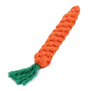 Pet Dog Puppy Carrot Shape Cotton Rope Molar Tooth Cleaning Chew Training Toy 41 - Picture 1 of 3