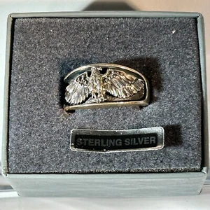 Anillo Ted Ott Plata de Ley 925 Águila Navajo con Alas Talladas Talla 12 Nuevo - Imagen 1 de 8