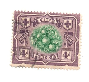 Tonga 1897 Agriculture Motif 4d Dark Violet Green Used Stamp  - Picture 1 of 1