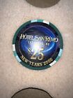 25 $ jeton de casino hôtel San Remo Nevada Millennium 2000-super rare