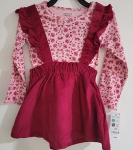 Carter's Toddler Girl 2 Pieces Outfit Set Long Sleeve Top and Corduroy Skirt S2 - Picture 1 of 7