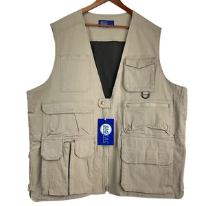 SigTac Sigarms Tactical Vest Men's XL Khaki Zippered Pockets Side Vents Utility - Picture 1 of 11