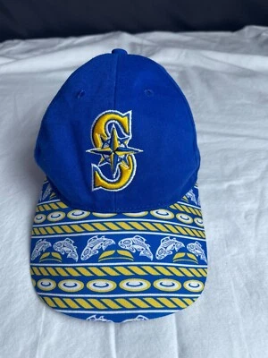 Gorra de béisbol rara de los Seattle Mariners - impresión Orca Bill ecualización ajustable aspecto de colección Foto 1 de 4