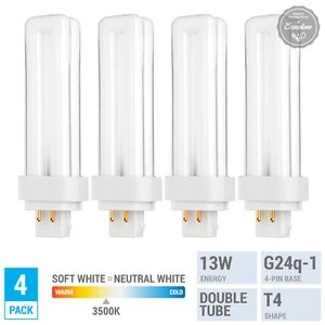 Pack REPLACES PHILIPS 383273 13W/835/4P/ALTO Double Tube 4-Pin G24Q-1 Soft White - Picture 1 of 5