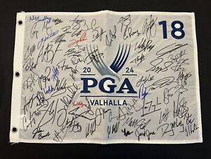 2024 Signed PGA Championship Golf Flag Valhalla (70 Autos) Schauffele Morikawa +