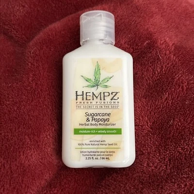 6)HEMPZ SUGAR & PAPAYA HERB BODY MOISTURIZER ENRICH 100% PURE NAT HEMP SEED OIL - Image 1 of 4