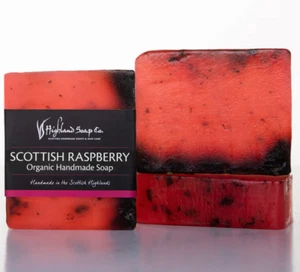 Highland Soap Co Scottish Wild Raspberry Organic Handmade Soap Bar - Picture 1 of 4