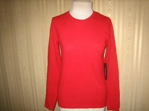 Mujer Tahari Pure Luxe 100% Cachemira Suéter Pequeño Rojo Nuevo Con Etiquetas - Imagen 1 de 5