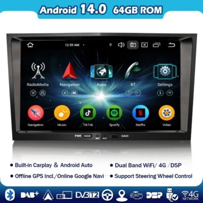 4+64GB DAB+Android 14 Autoradio GPS Opel Corsa C/D Zafira Astra H Meriva Vectra - Bild 1 von 4